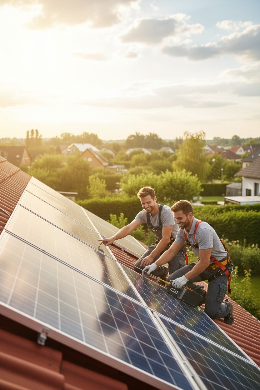 Montage einer Photovoltaikanlage durch die EnEx GmbH